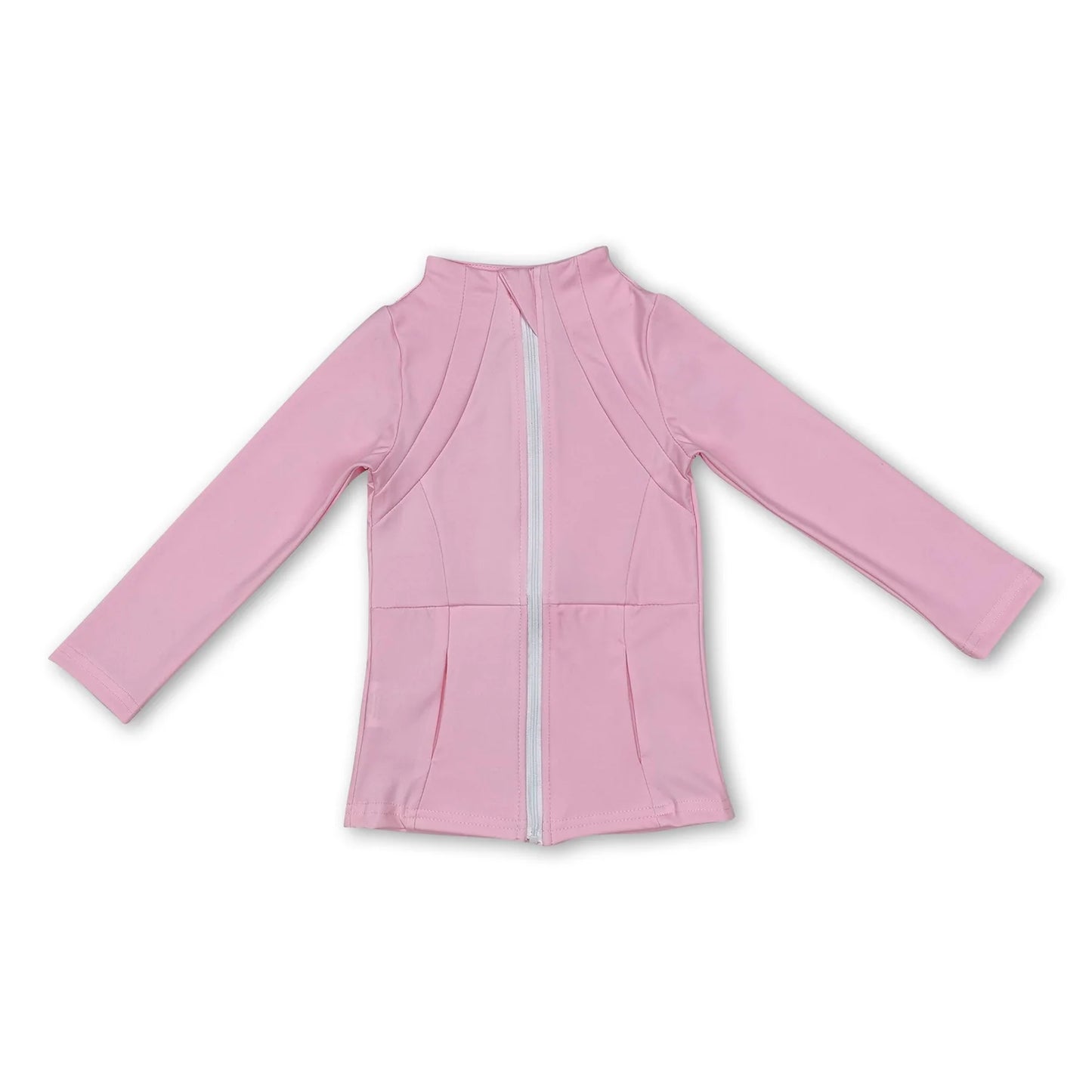 RTS NO MOQ Sibling yoga fabric cotton Baby Girls Solid Color Zip Pocket Yoga Active Wear Jackets