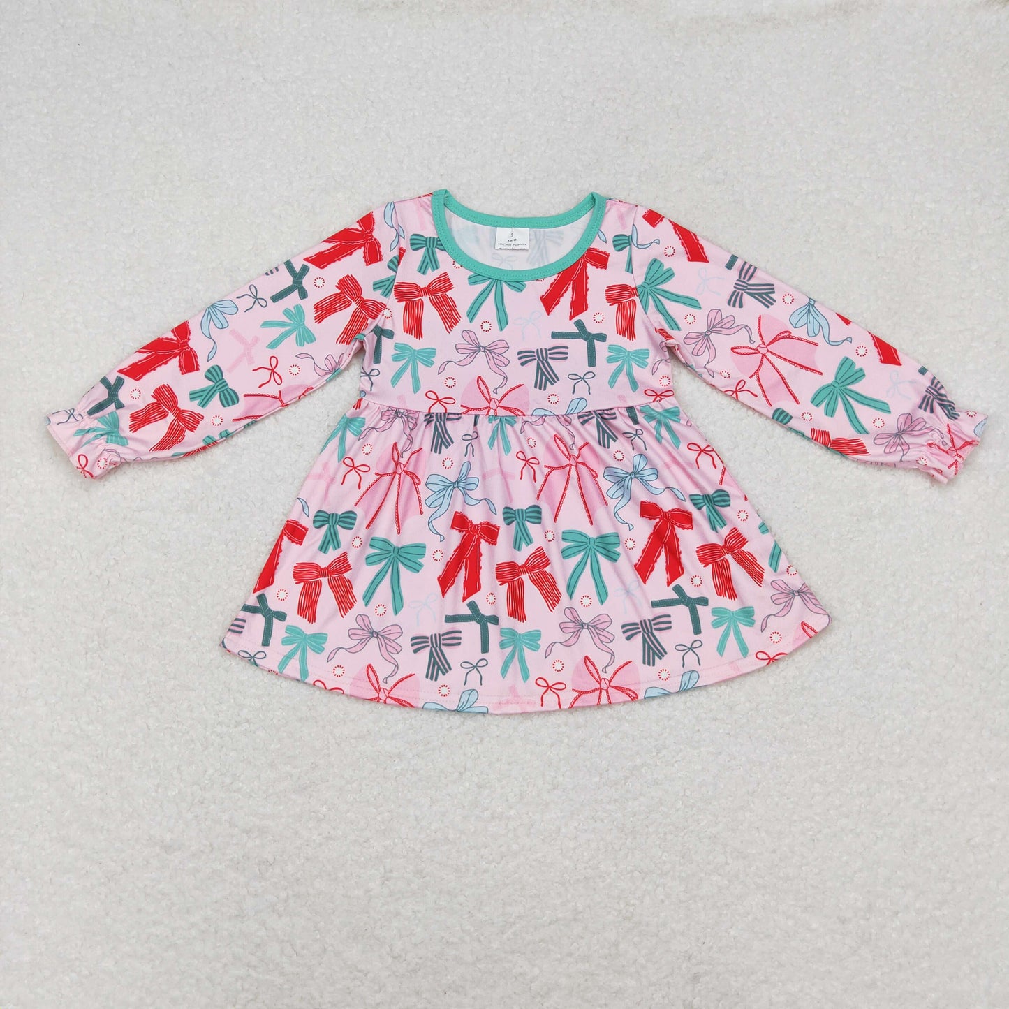 rts no moq GT0721 Bow pattern pink long-sleeved top