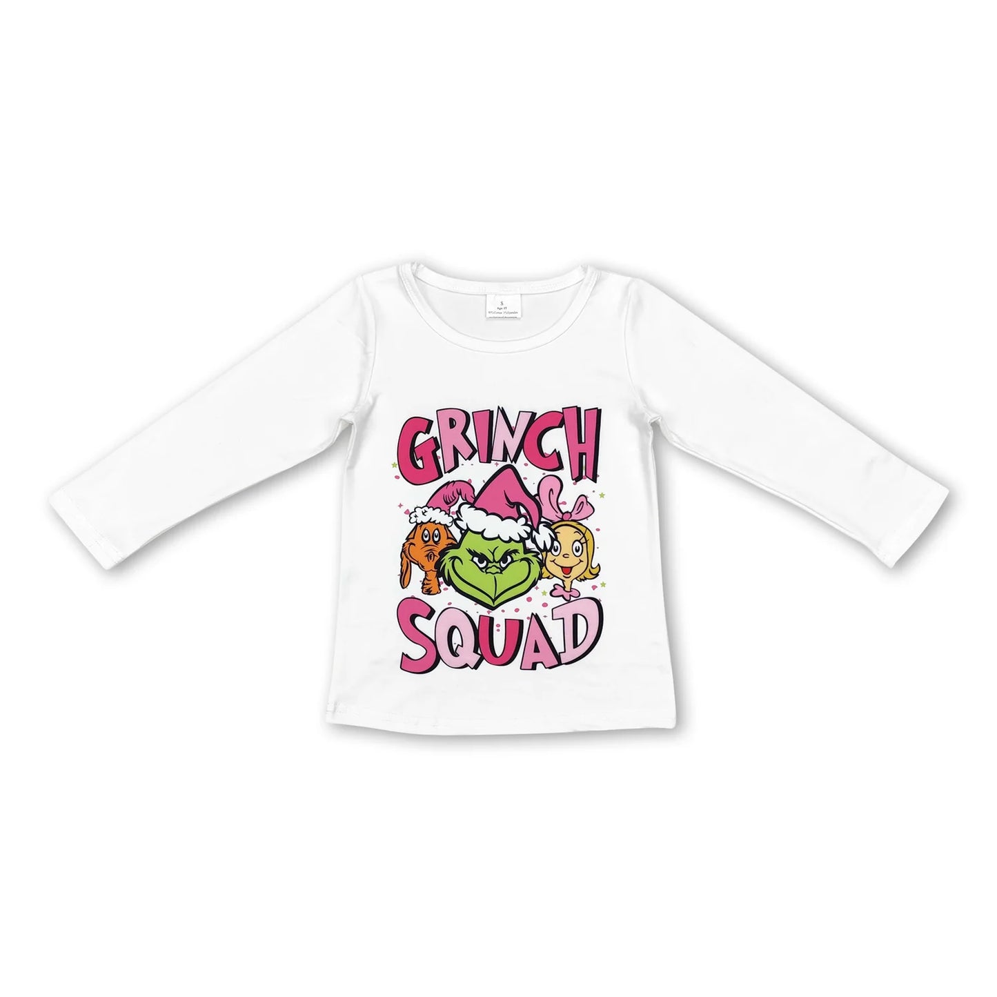 RTS NO MOQ Sibling milk silk Cute Clothes Baby Girls Christmas Print Long Sleeve Tee Tops Hoodies Jackets Top