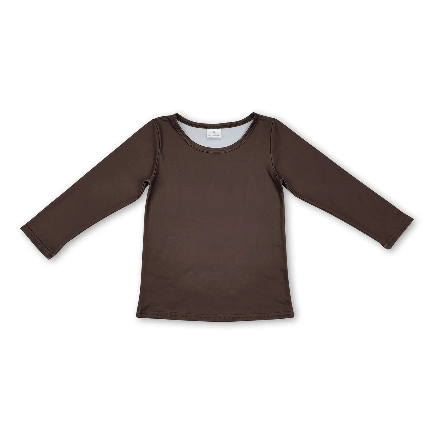 RTS NO MOQ Sibling cotton Baby Girls Solid Color Crew Neck Long Sleeve Tee Shirt