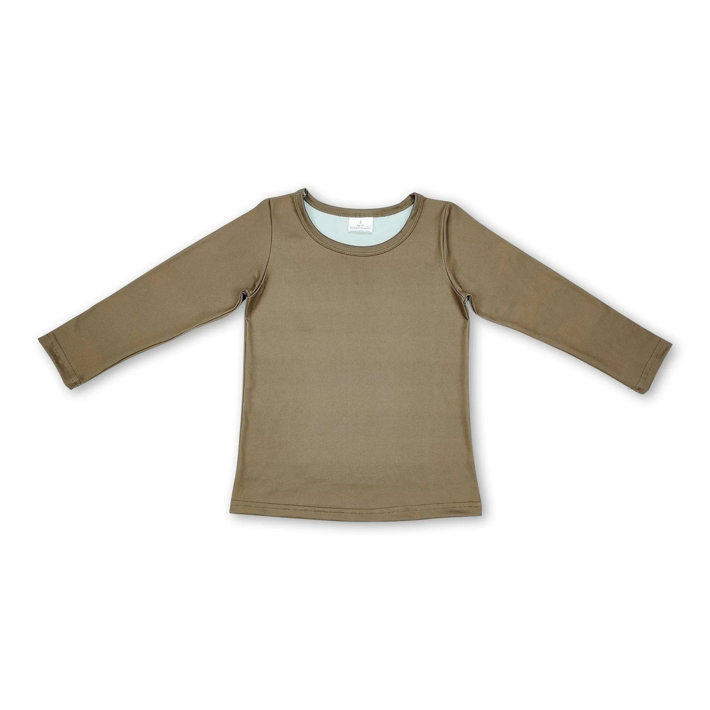 RTS NO MOQ Sibling cotton Baby Girls Solid Color Crew Neck Long Sleeve Tee Shirt