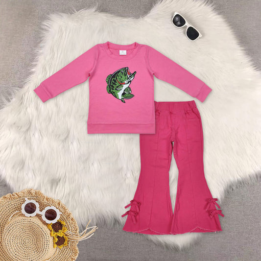 RTS NO MOQ Sibling Baby Girls hooded Long Sleeve Tops DENIM SETS and top and jeans