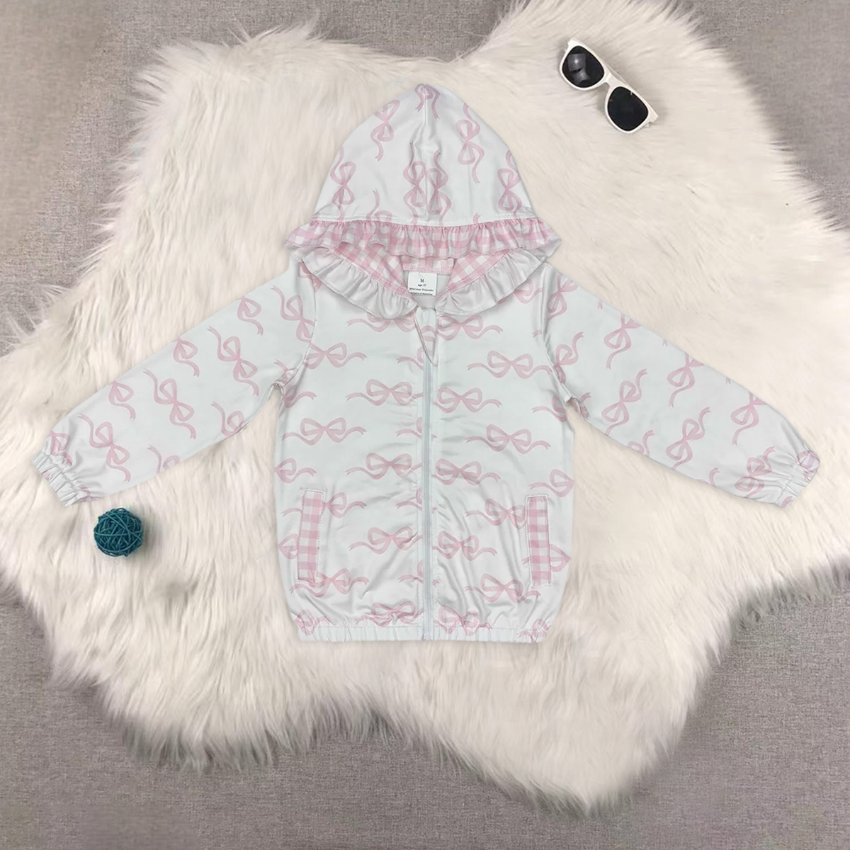 RTS NO MOQ Sibling Baby Girls clothes hooded Collar Pullover Long Sleeve Tops