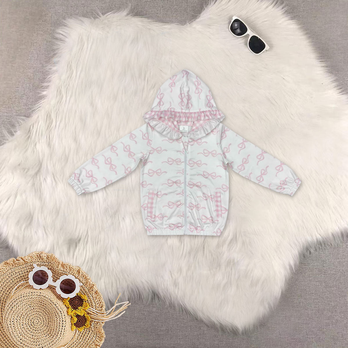 RTS NO MOQ Sibling baby girl clothes bow hooded long sleeved top pink sequined pants set and top and pants