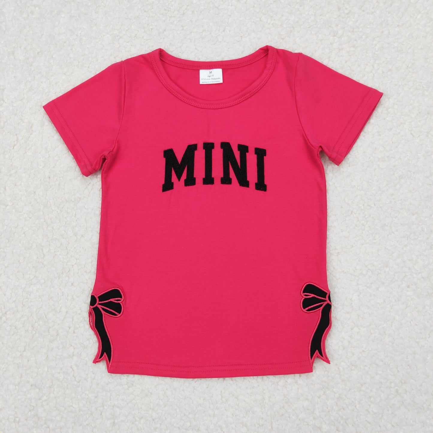 RTS NO MOQ Adult Girls embroidery mama mini Short Sleeve top& kids top