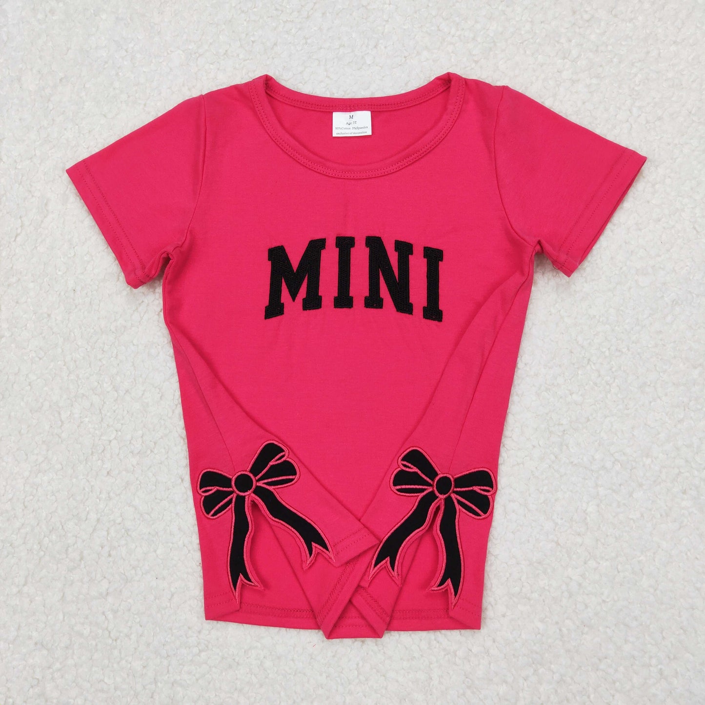 RTS NO MOQ Adult Girls embroidery mama mini Short Sleeve top& kids top