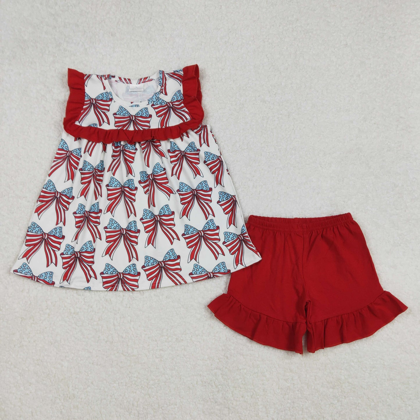 RTS NO MOQ Girls Boys bow Clothes Sets and romper