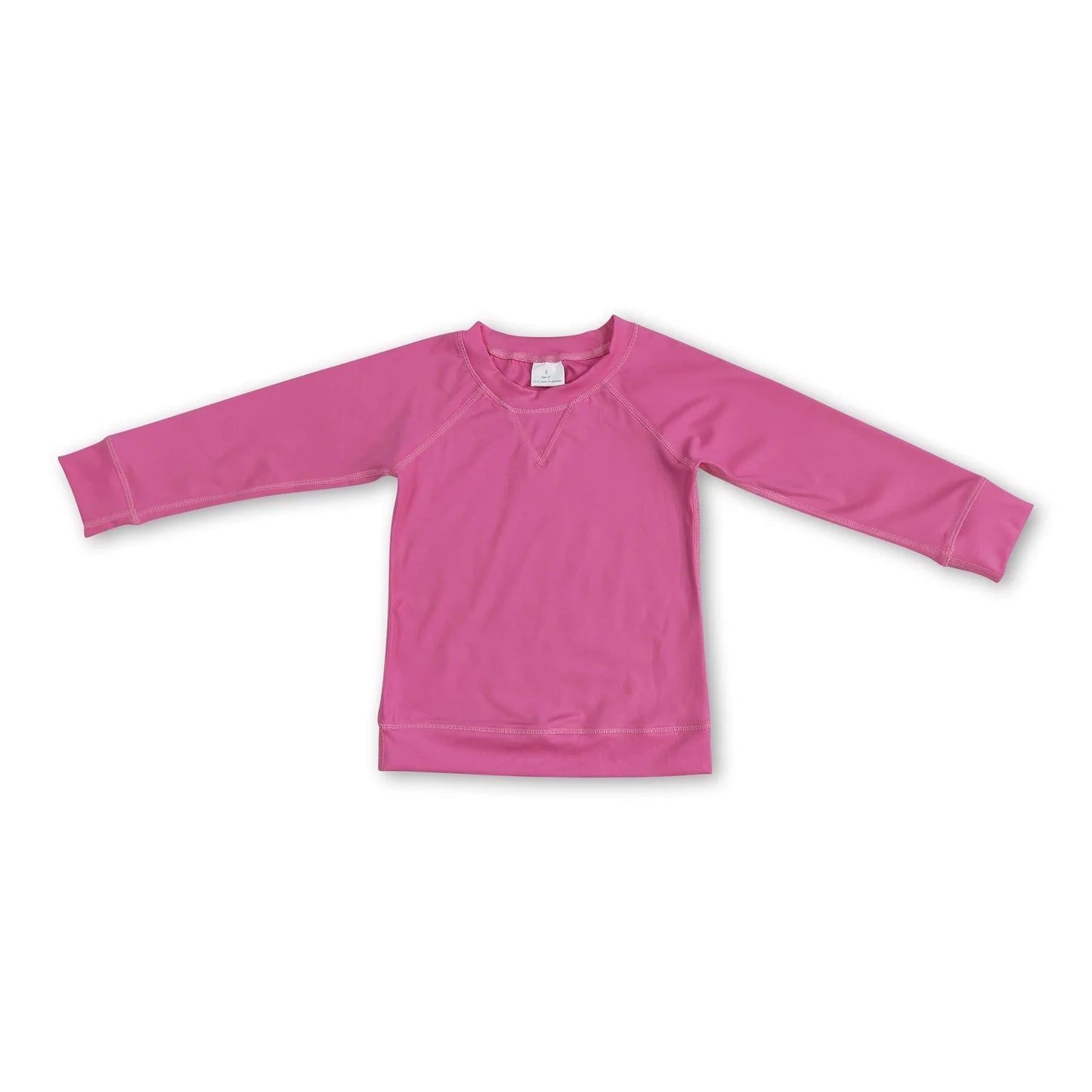 RTS NO MOQ Sibling cotton yoga fabric Baby Girls' Solid Color Crew Neck Long Sleeve Yoga Shirt