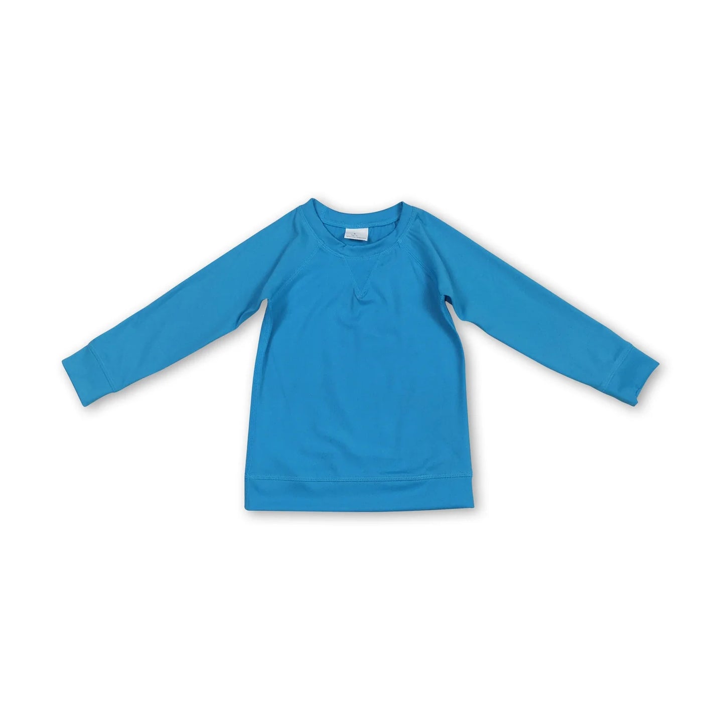 RTS NO MOQ Sibling cotton yoga fabric Baby Girls' Solid Color Crew Neck Long Sleeve Yoga Shirt