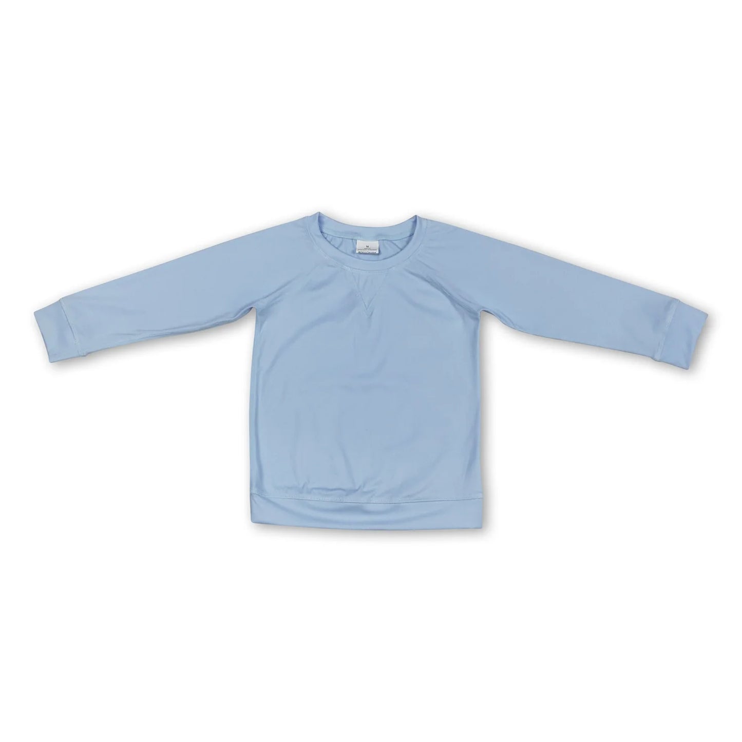 RTS NO MOQ Sibling cotton yoga fabric Baby Girls' Solid Color Crew Neck Long Sleeve Yoga Shirt