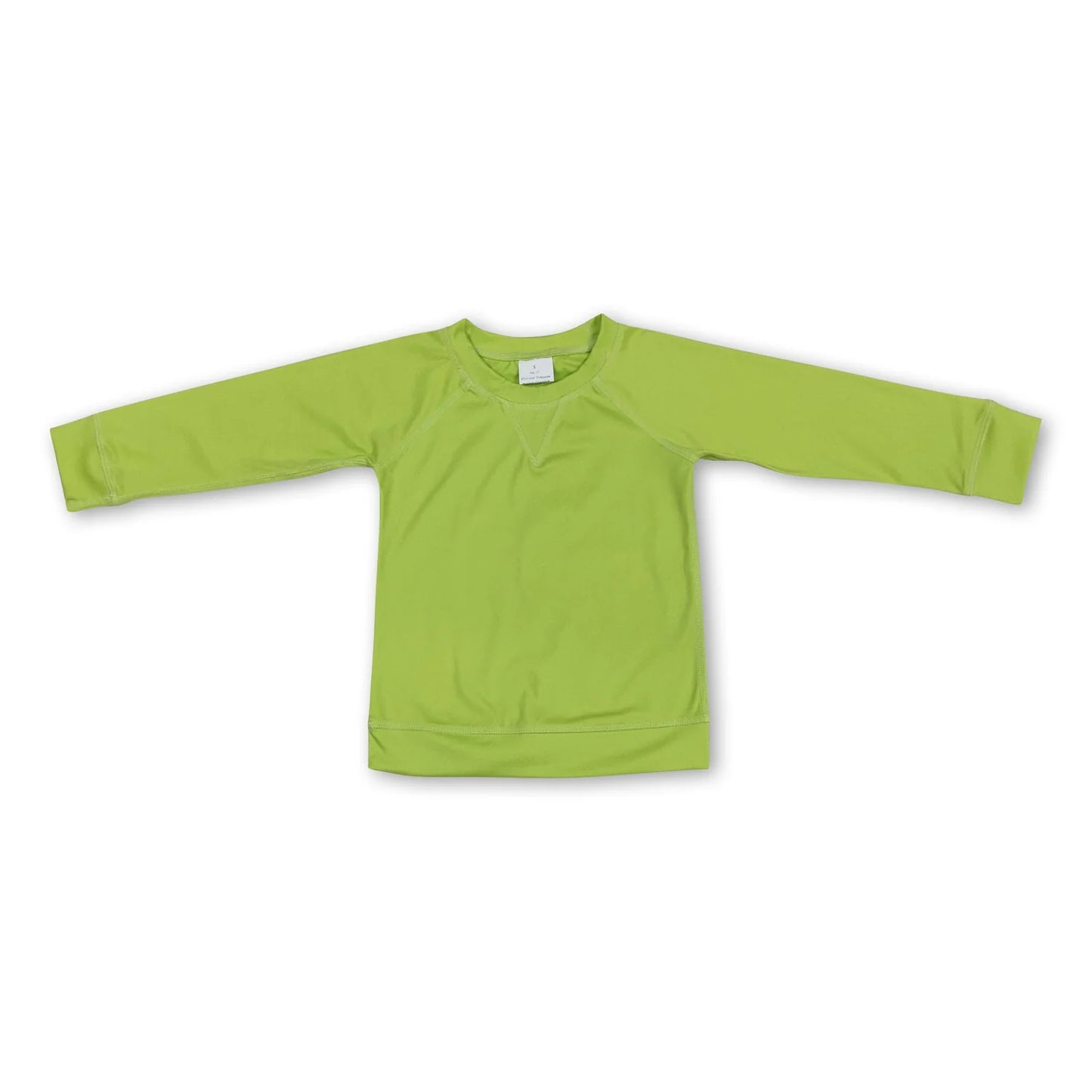 RTS NO MOQ Sibling cotton yoga fabric Baby Girls' Solid Color Crew Neck Long Sleeve Yoga Shirt