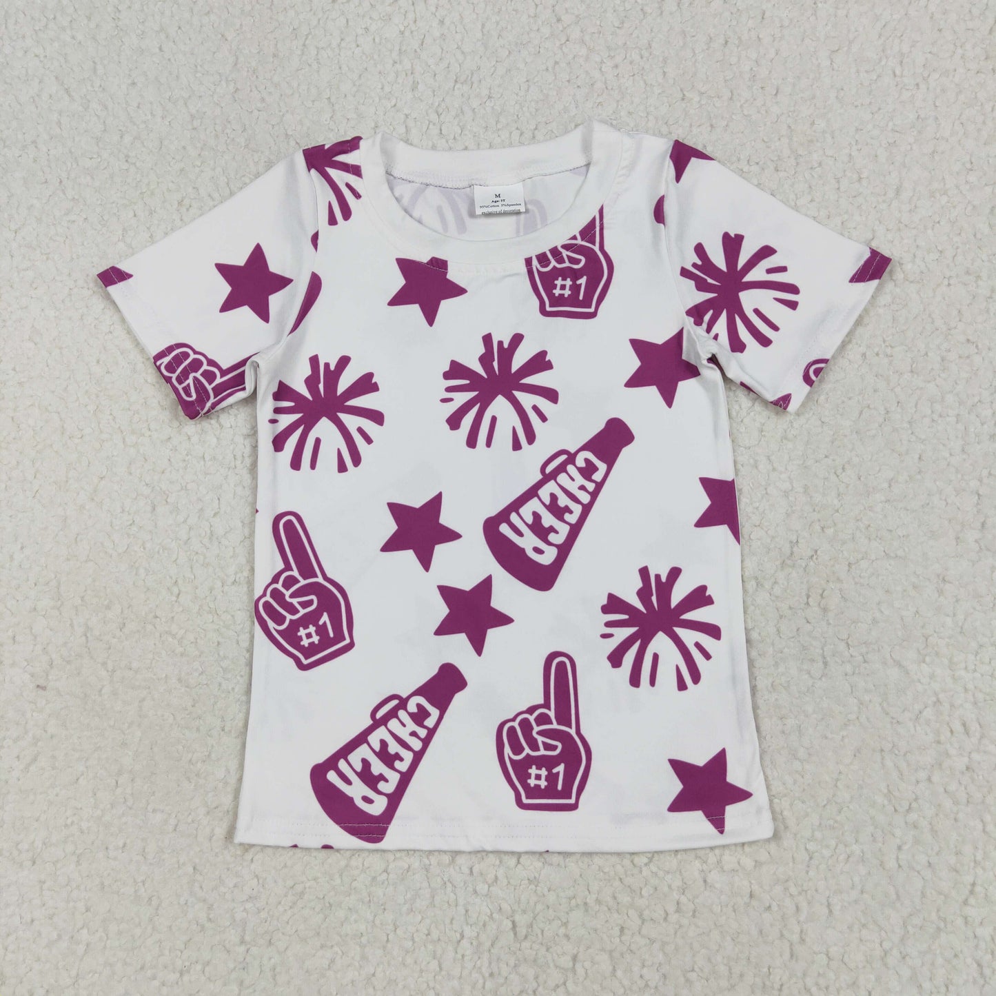 RTS NO MOQ Sibling baby girl clothes cheers short-sleeved tops