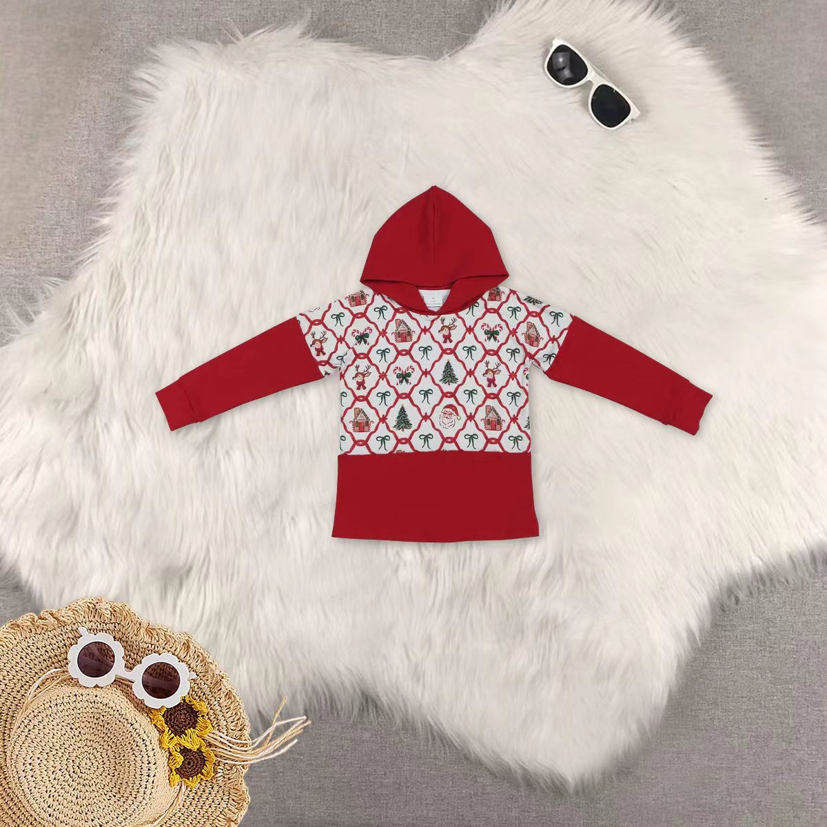 RTS NO MOQ Sibling Baby Girls hooded Long Sleeve Tops DENIM SETS and top and jeans
