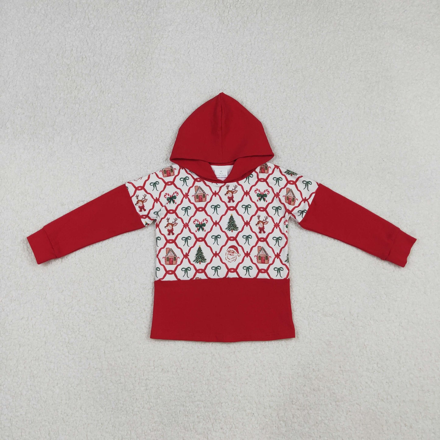 RTS NO MOQ Sibling Baby Girls clothes Christmas hooded long sleeve pants sets and top and jeans pants