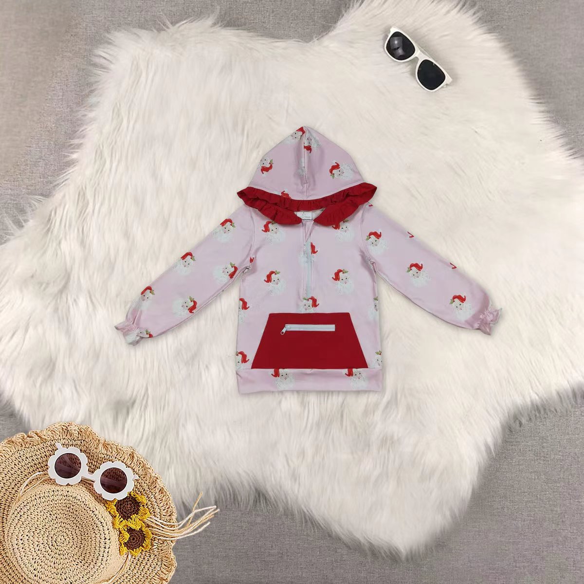 RTS NO MOQ Sibling Baby Girls hooded Long Sleeve Tops DENIM SETS and top and jeans