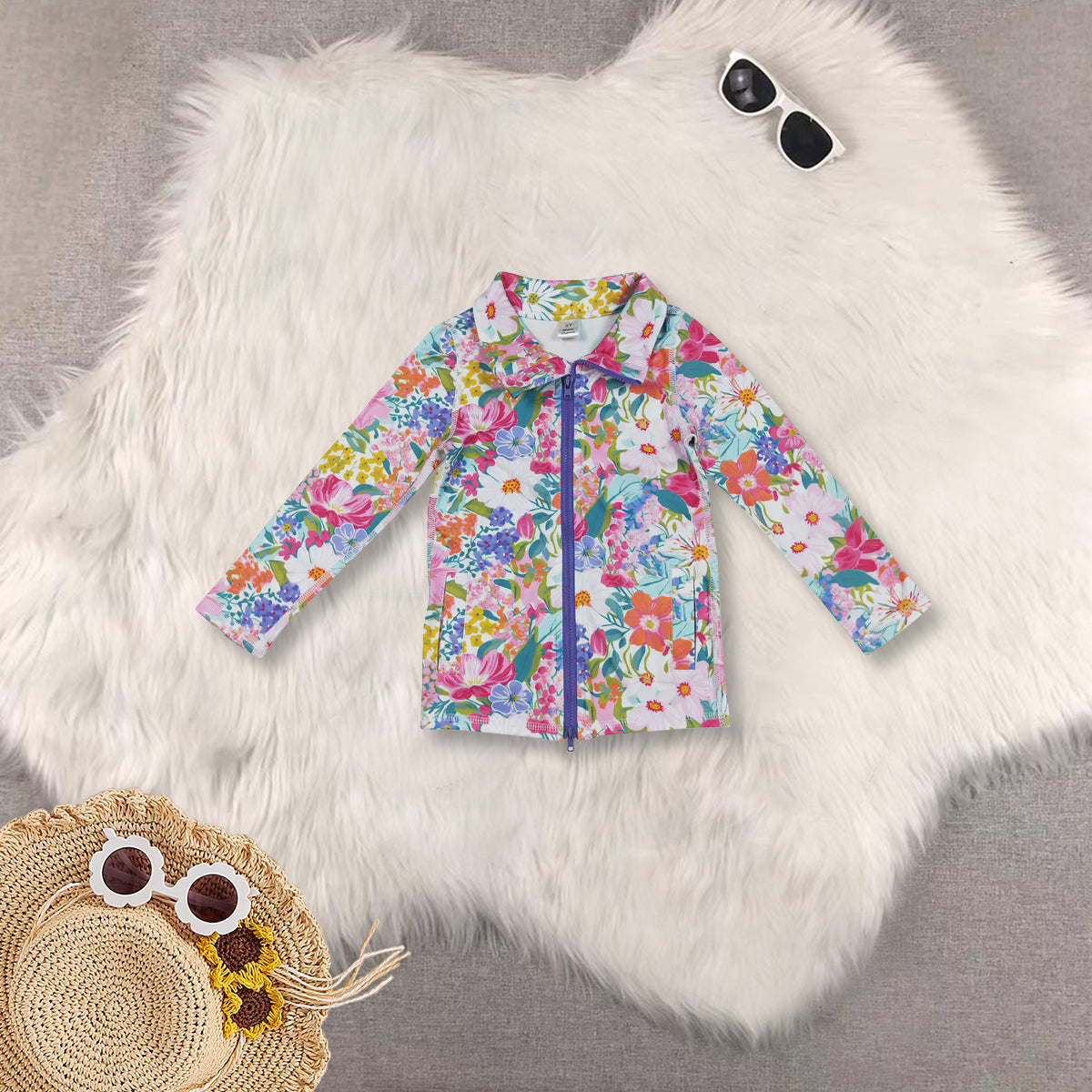 RTS Sibling baby girls clothes yoga summer floral long sleeve top and shorts