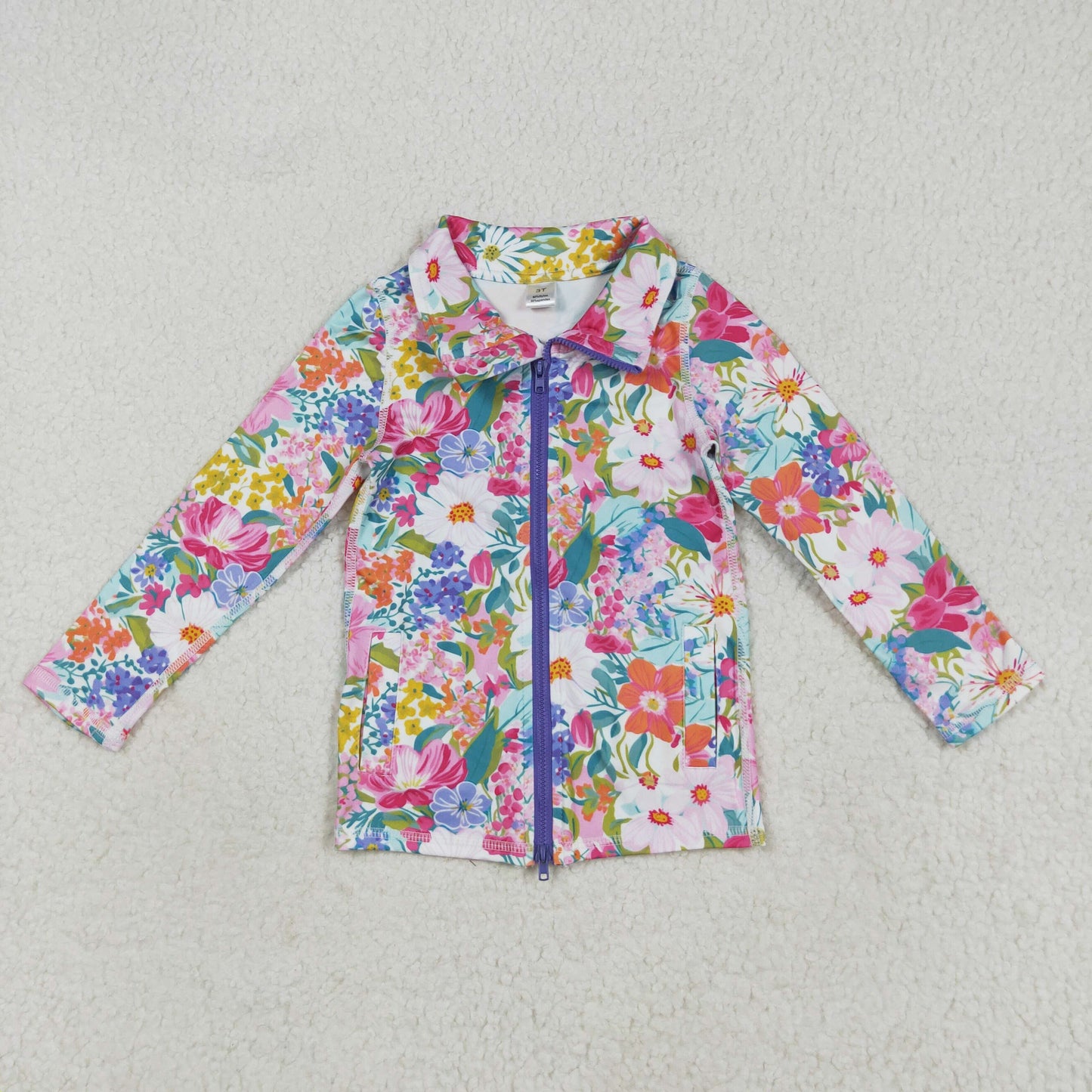 RTS NO MOQ Sibling baby girls clothes yoga Zip-Up Long Sleeve tops