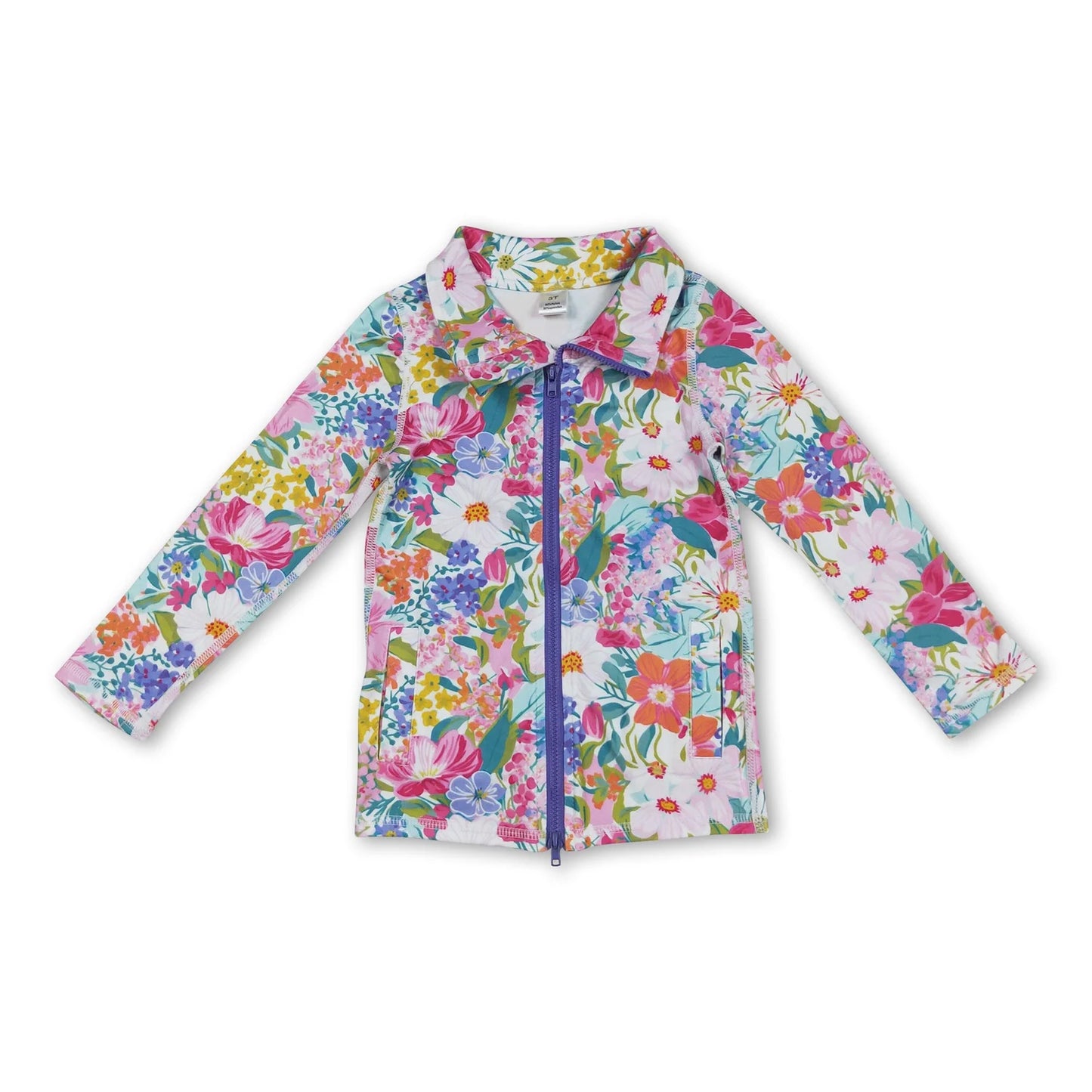 RTS NO MOQ Sibling baby girls clothes yoga Zip-Up Long Sleeve tops