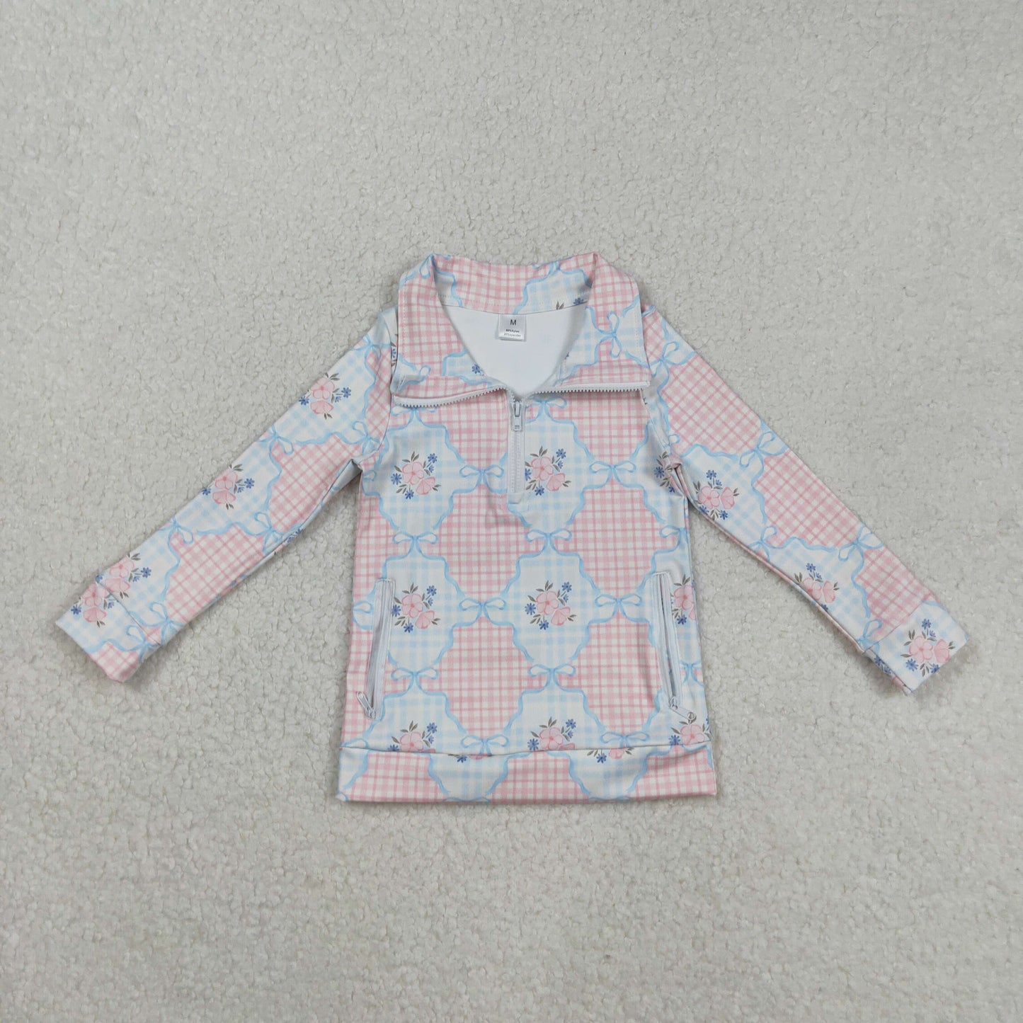 RTS NO MOQ Sibling baby girls clothes yoga Zip-Up Long Sleeve tops