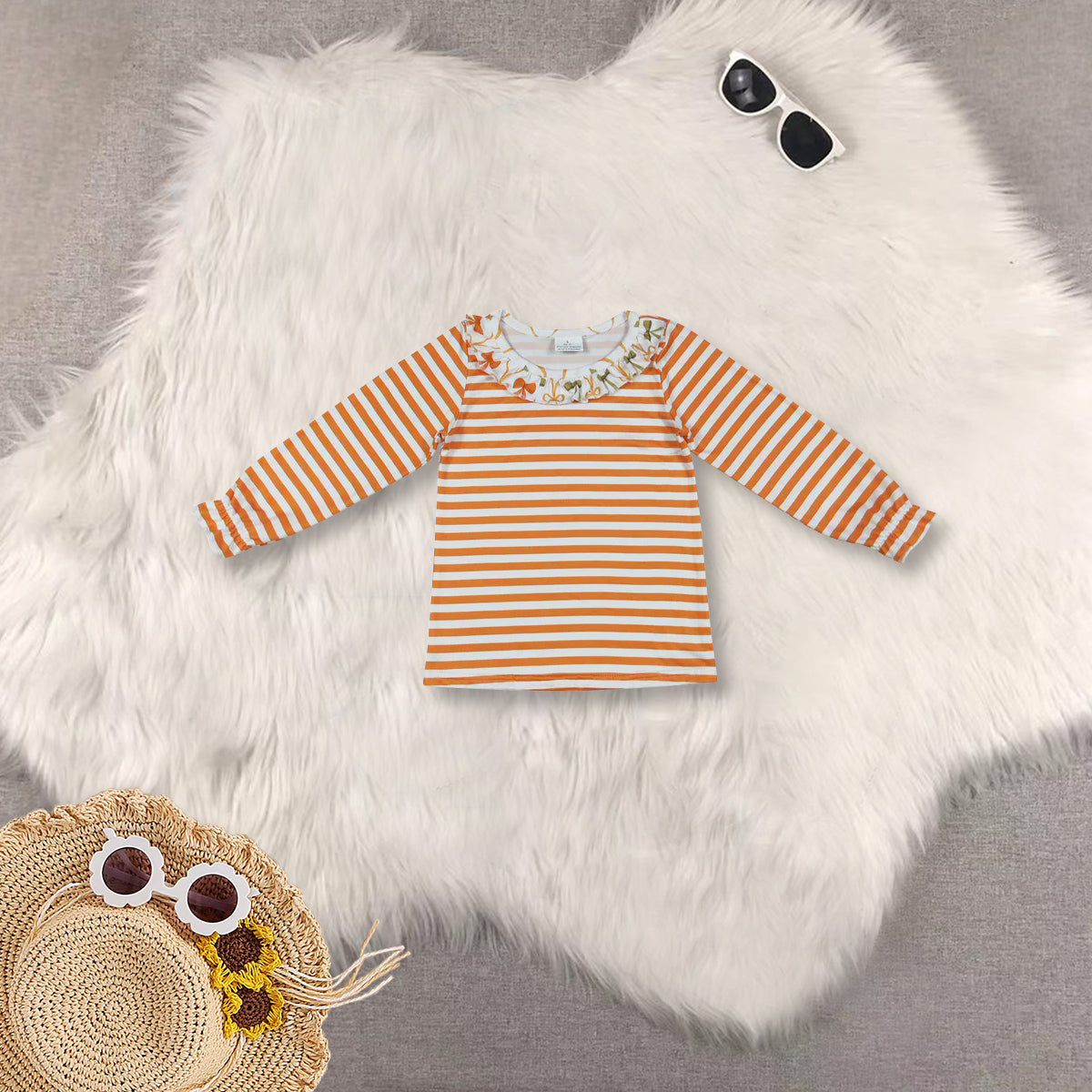RTS NO MOQ Sibling baby Girls clothes bow long sleeve top Clothes dress romper