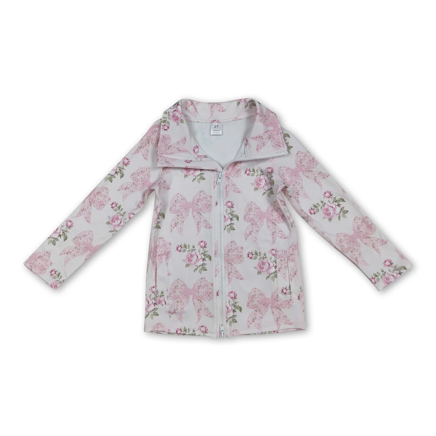 RTS NO MOQ Sibling baby girls clothes yoga Zip-Up Long Sleeve tops