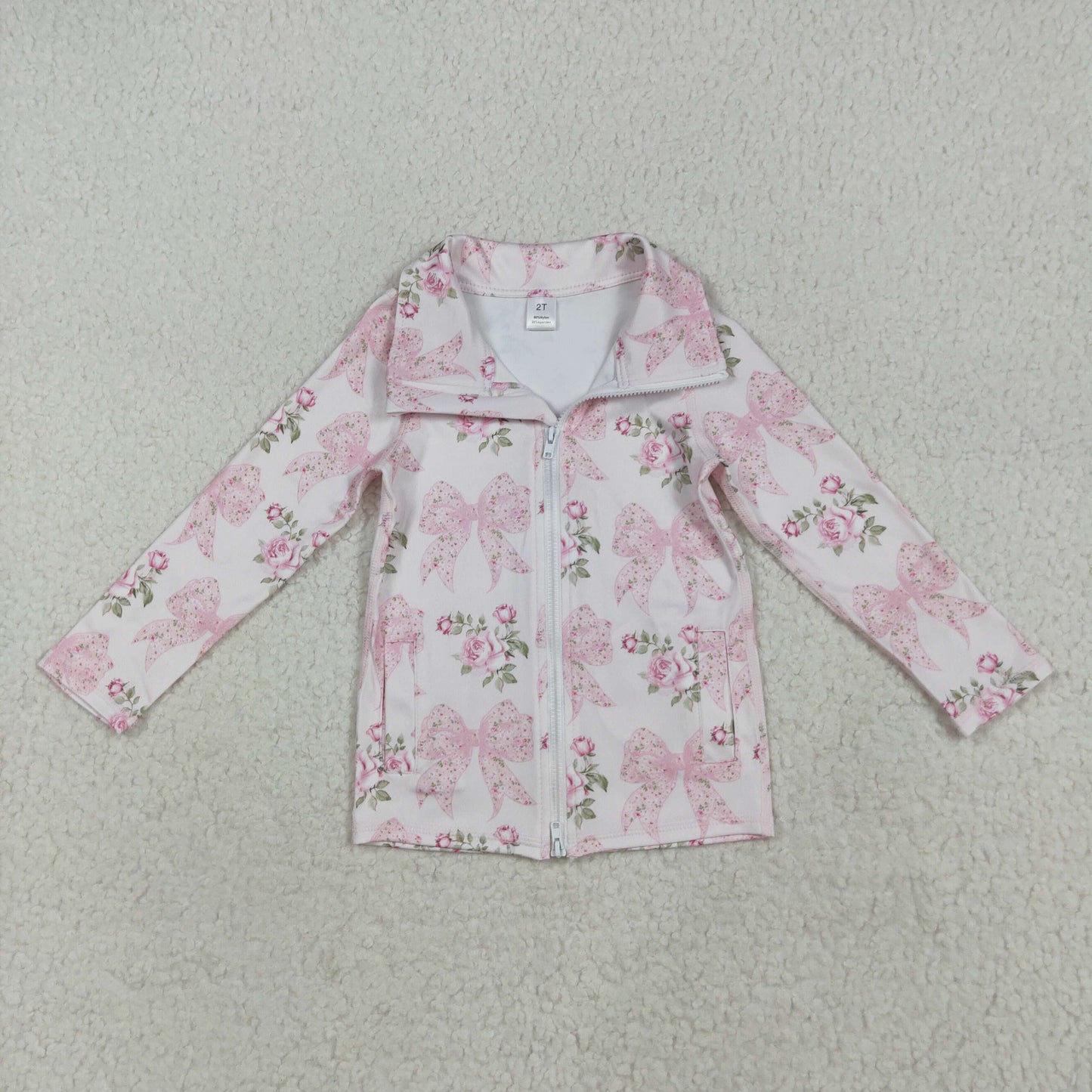 RTS NO MOQ Sibling baby girls clothes yoga Zip-Up Long Sleeve tops