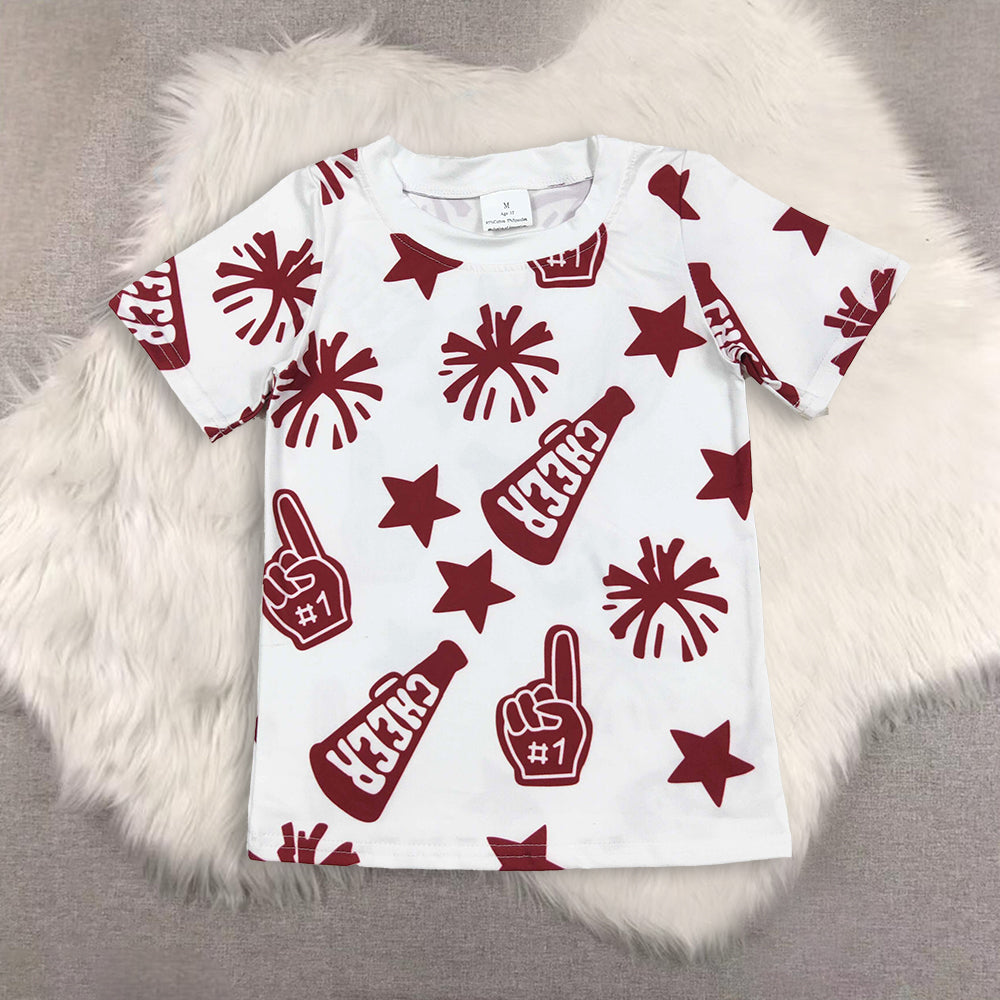 RTS NO MOQ Sibling Baby Girls clothes cheer short sleeve pants Set and top and jeans pants
