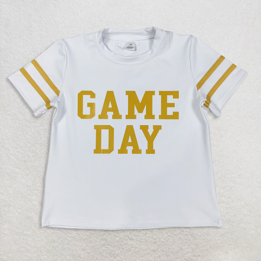 RTS NO MOQ Sibling baby girl clothes GAME team yoga short sleeve tops