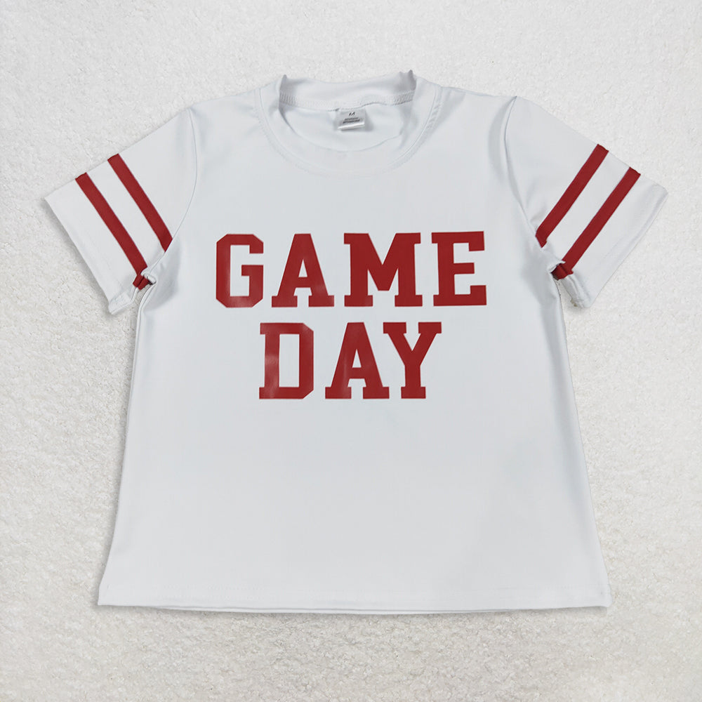 RTS NO MOQ Sibling baby girl clothes GAME team yoga short sleeve tops