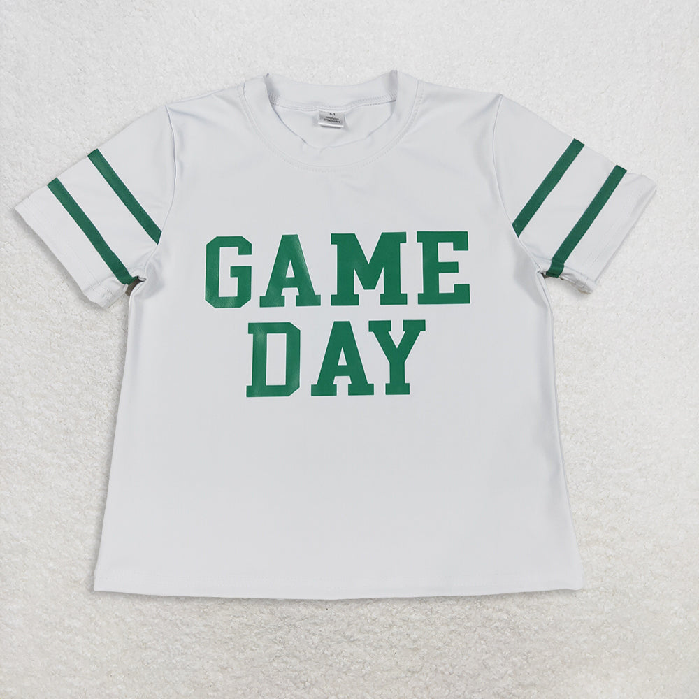 RTS NO MOQ Sibling baby girl clothes GAME team yoga short sleeve tops