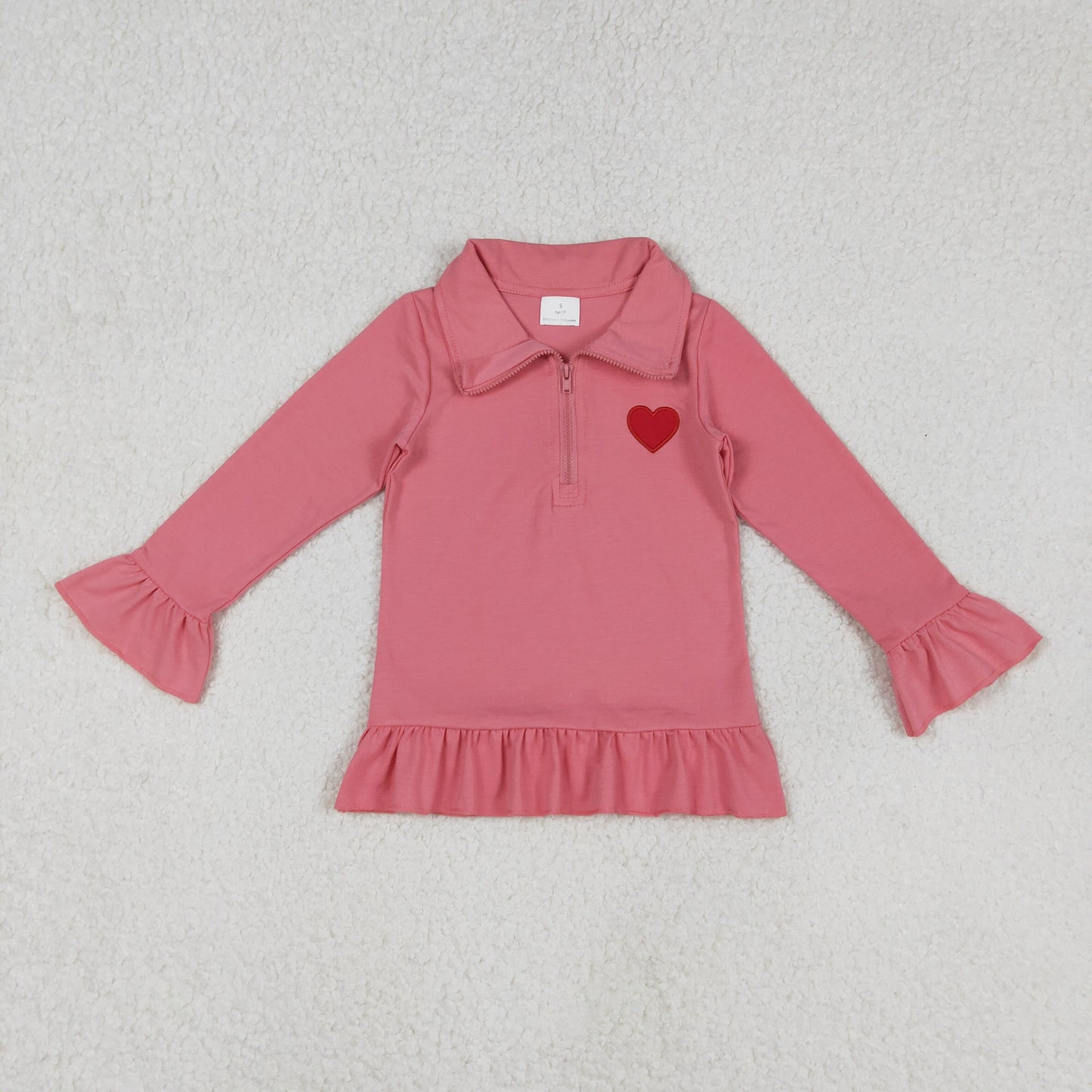 RTS NO MOQ Sibling baby girls boys clothes embroidery Valentine Long Sleeve tops