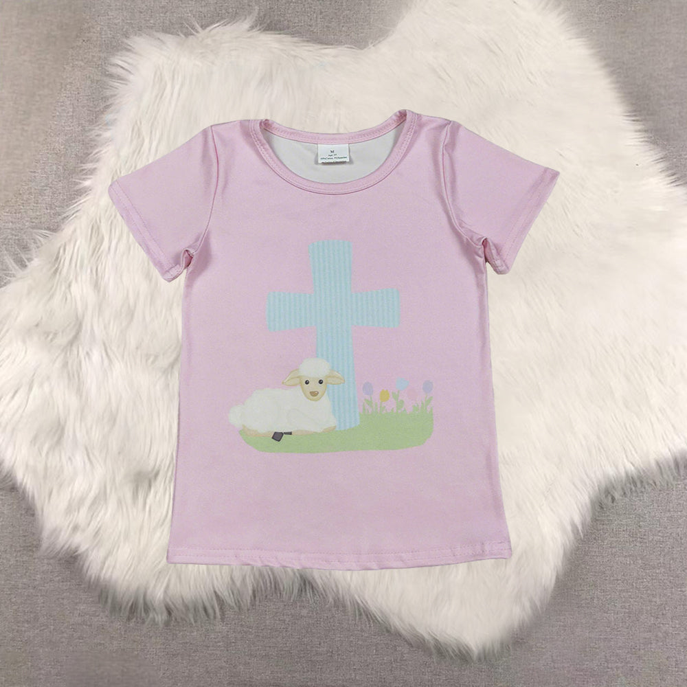 RTS NO MOQ Sibling Baby Girls clothes easter short sleeve pants Set and top and jeans pants