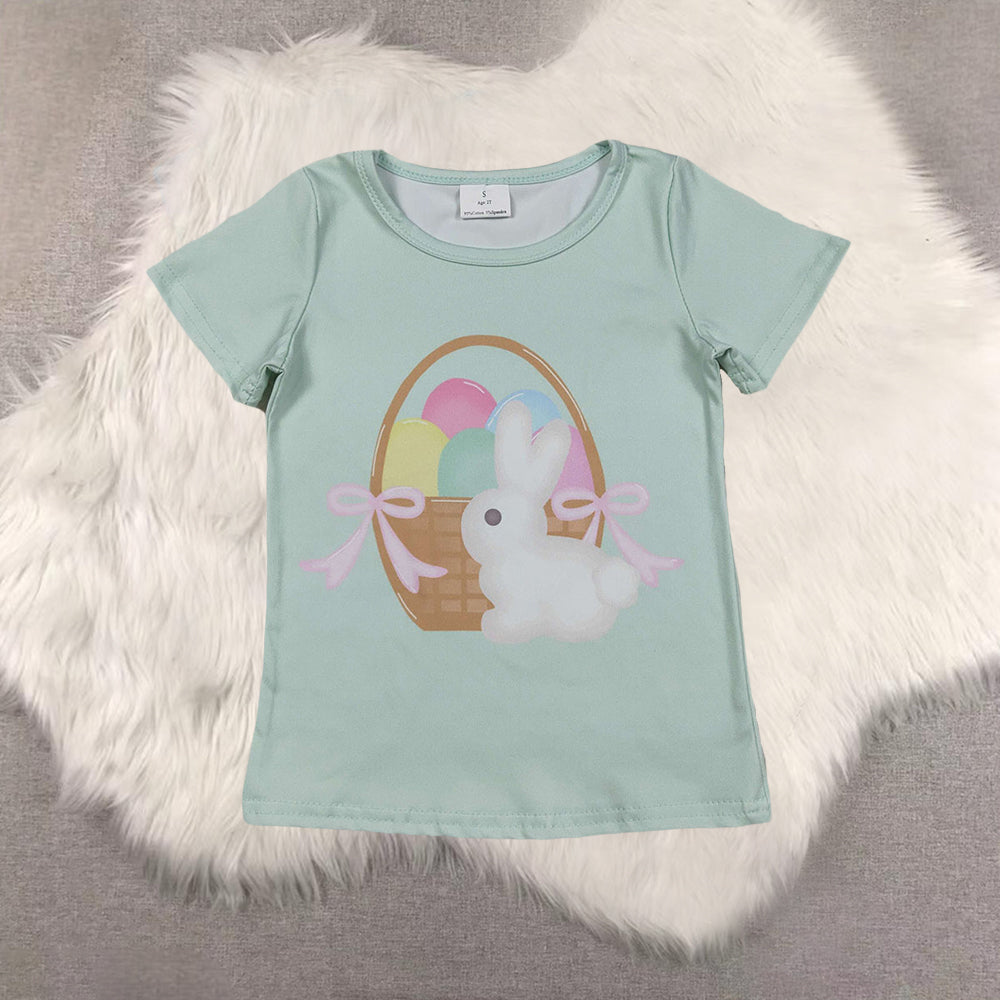 RTS NO MOQ Sibling Baby Girls clothes easter short sleeve pants Set and top and jeans pants