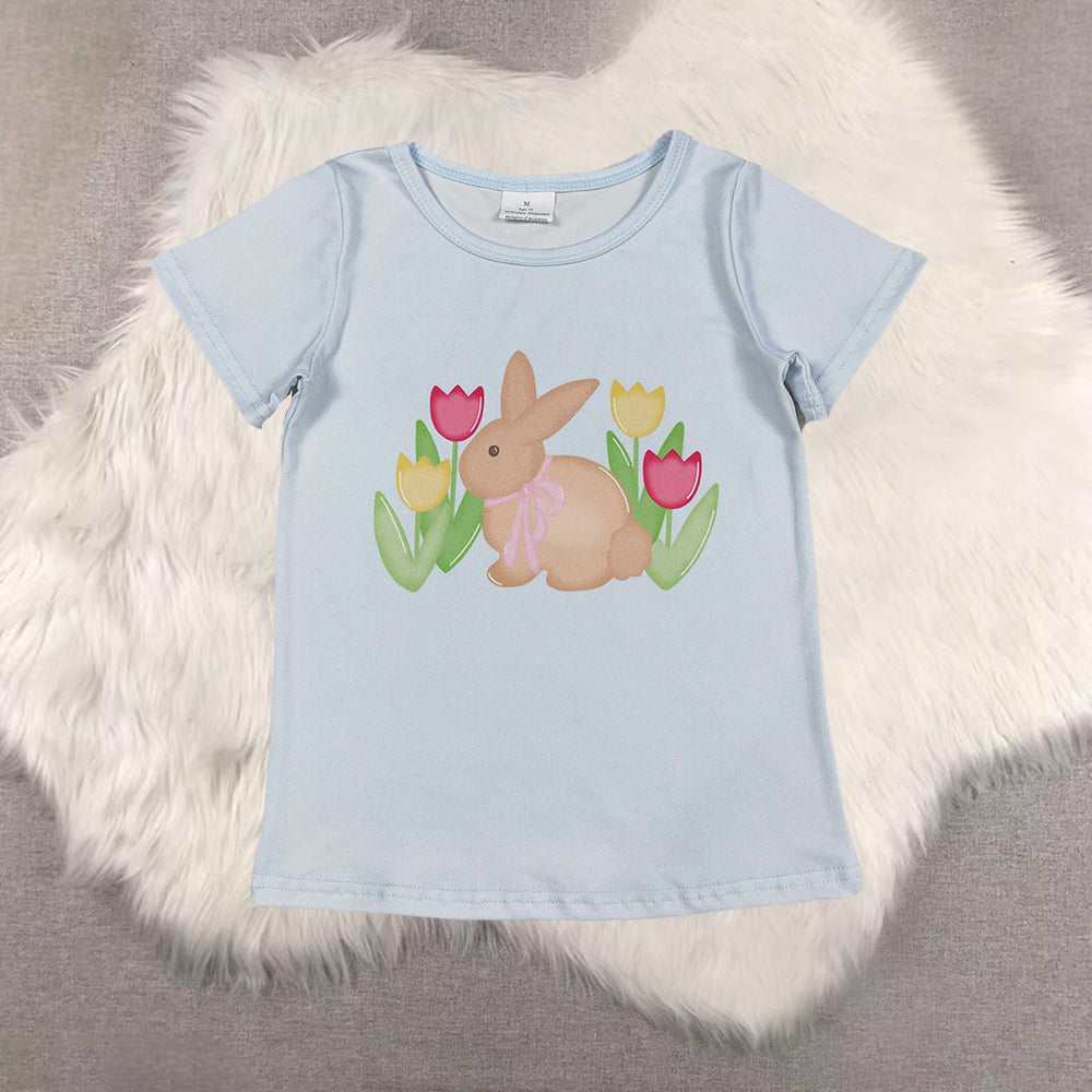 RTS NO MOQ Sibling Baby Girls clothes easter short sleeve pants Set and top and jeans pants