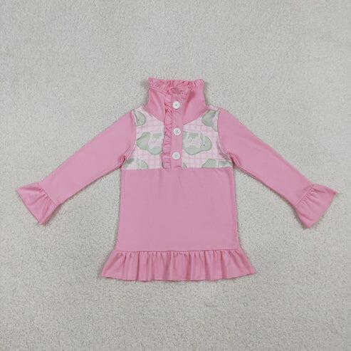 RTS NO MOQ Sibling Baby Boys Girls Long Sleeve Golf Pullover Checked Button Top Toddler Kids Plaid Shirt
