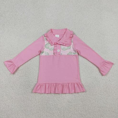 RTS NO MOQ Sibling Baby Boys Girls Long Sleeve Golf Pullover Checked Button Top Toddler Kids Plaid Shirt