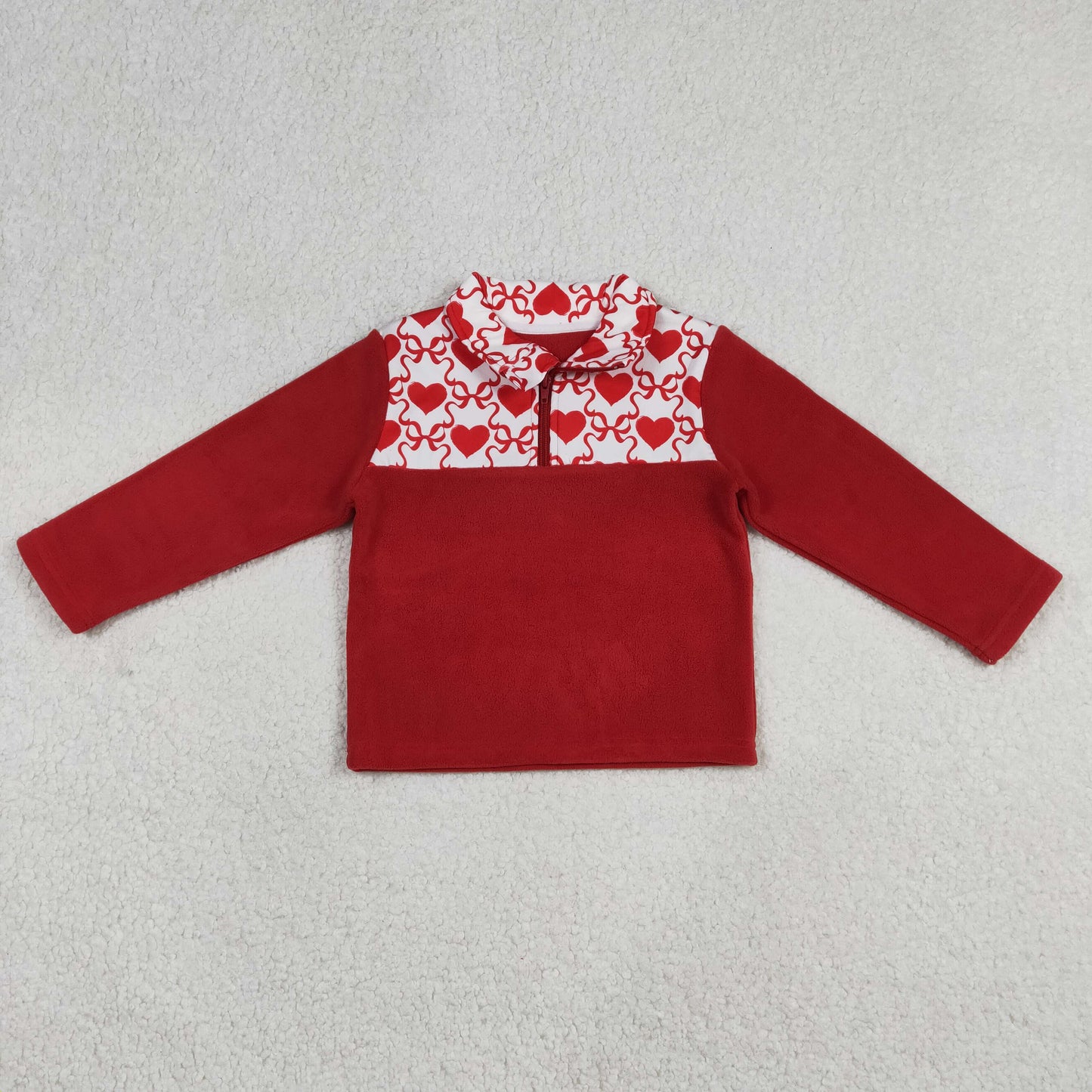 RTS NO MOQ Sibling Baby girl clothes plush zip-up long-sleeved topa fleece