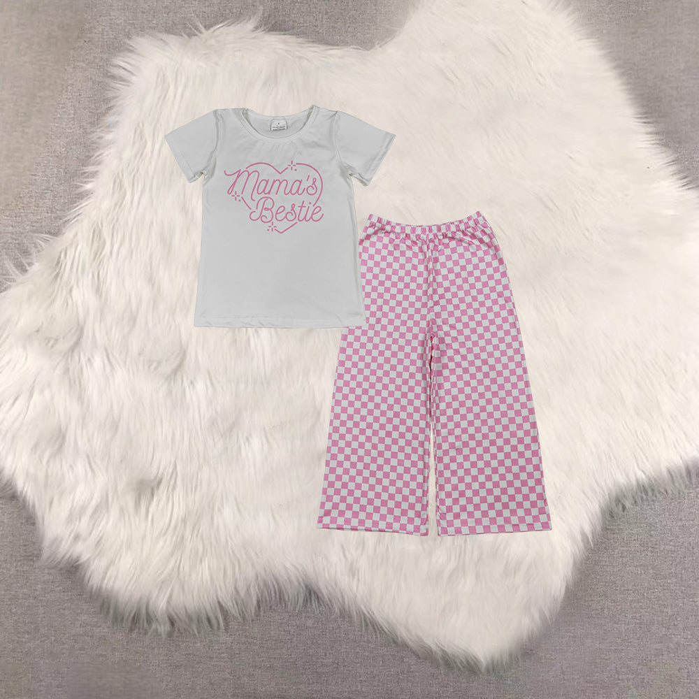 RTS NO MOQ Sibling baby girl clothes short-sleeved pants sets