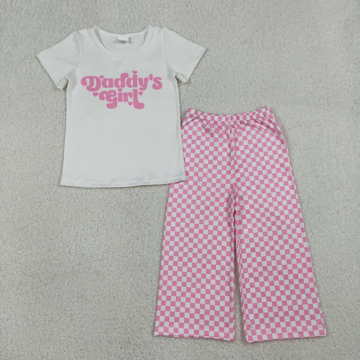 RTS NO MOQ Sibling baby girl clothes short-sleeved pants sets