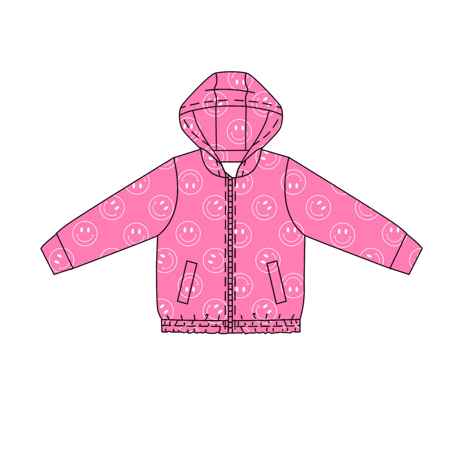 (Pre Order) No moq Yoga Baby Girls 3 Piece Pink Hoodie Sleeveless Top Checkered Shorts Yoga Set