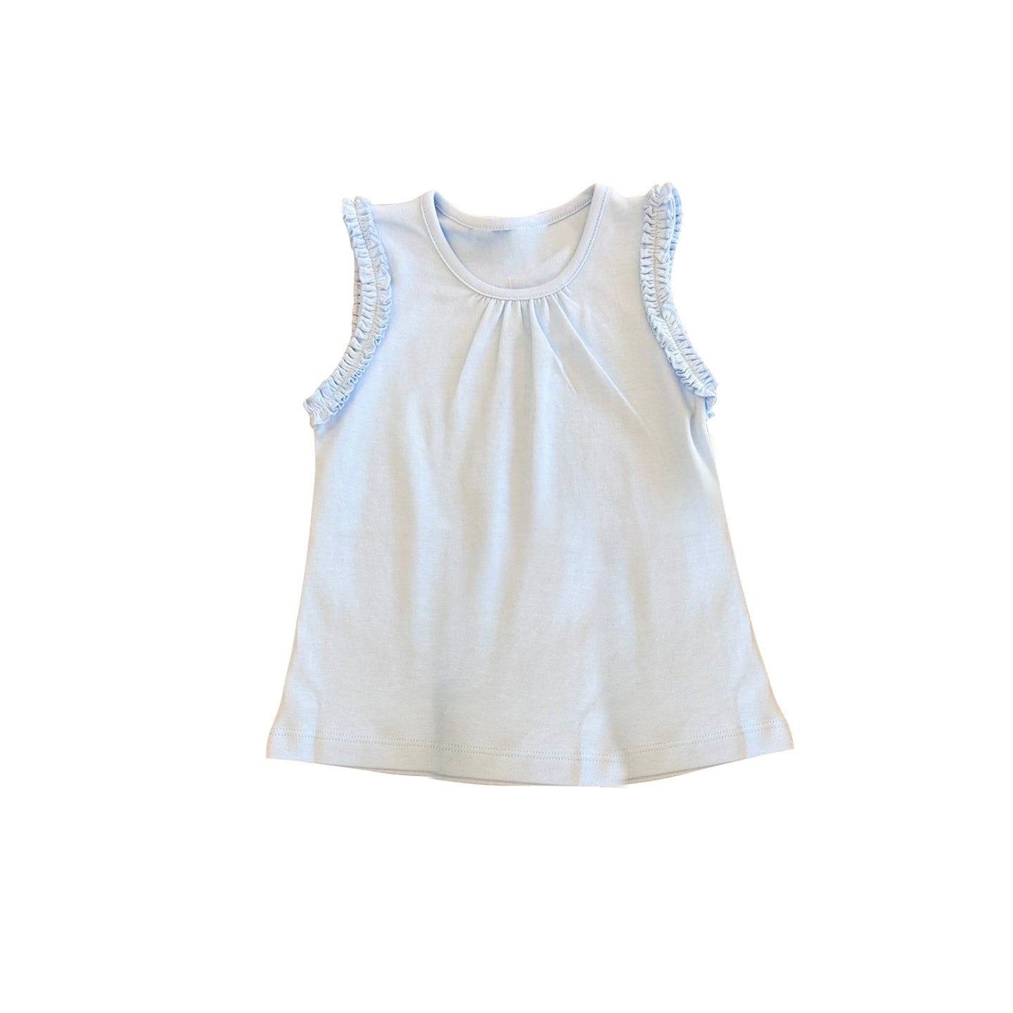 (Pre Order) No moq cotton Baby Girls Solid Plain Sleeveless Summer Casual Top