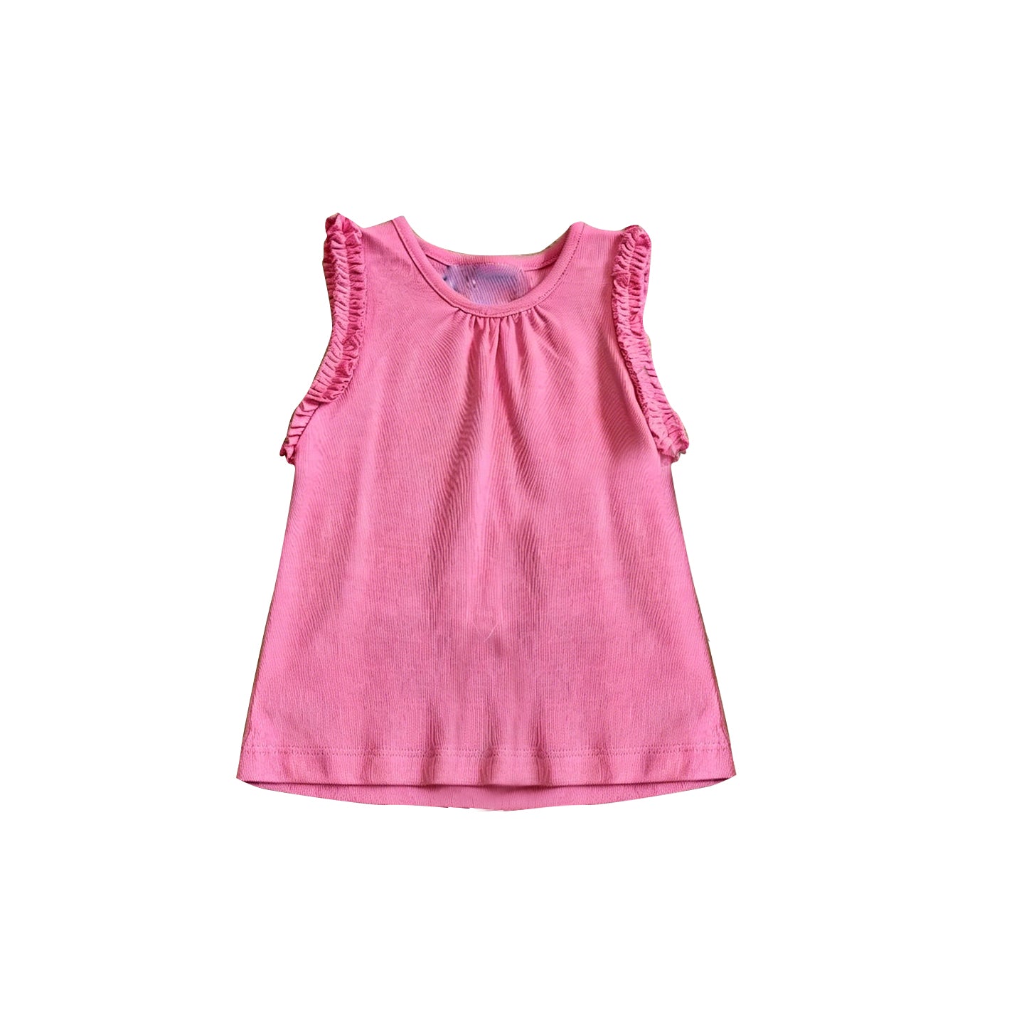 (Pre Order) No moq cotton Baby Girls Solid Plain Sleeveless Summer Casual Top