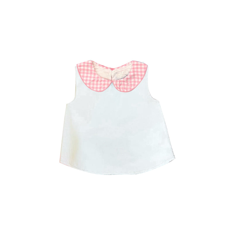 (Pre Order) No moq milk silk Baby Girls Checked Sleeveless Two Piece Tunic Bummies Set