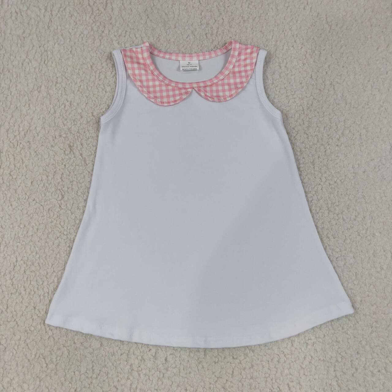 NEW RTS NO MOQ Sibling milk silk Baby Check Print Sleeveless Tunic Matching Bummies Casual Outfit