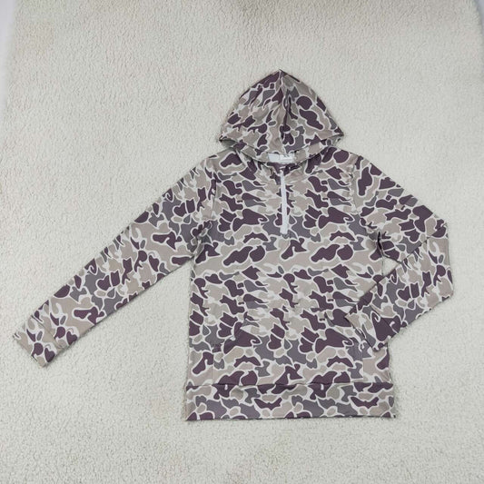NEW RTS NO MOQ milk silk GT1707 Adult Women Camouflage Zip Up Hoodie Tops