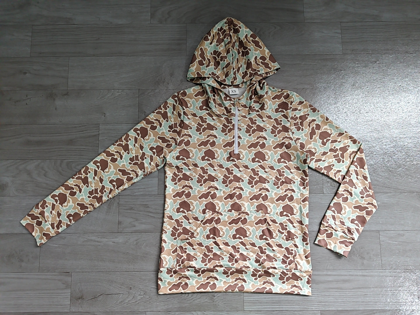 (Sample) No moq GT1709 Adult Women Camo Long Sleeve Zip Hoodies Pockets