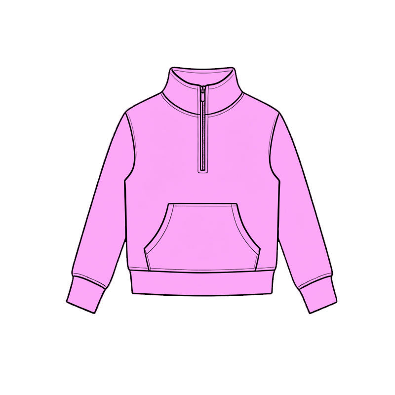 (Preorder new) No moq Baby Girls Zip Pocket Pullover Pleated Skort Yoga Active Matching Set