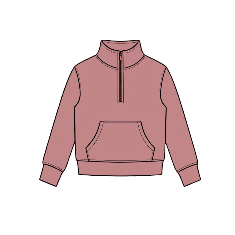(Preorder new) No moq Baby Girls Zip Pocket Pullover Pleated Skort Yoga Active Matching Set