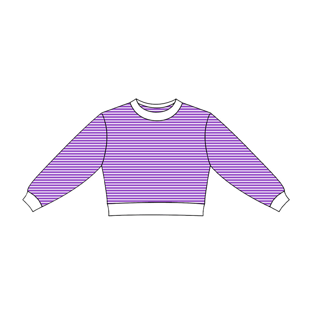 (Preorder new) No moq Yoga Baby Girls Striped Print Long Sleeve Yoga Athletic Top
