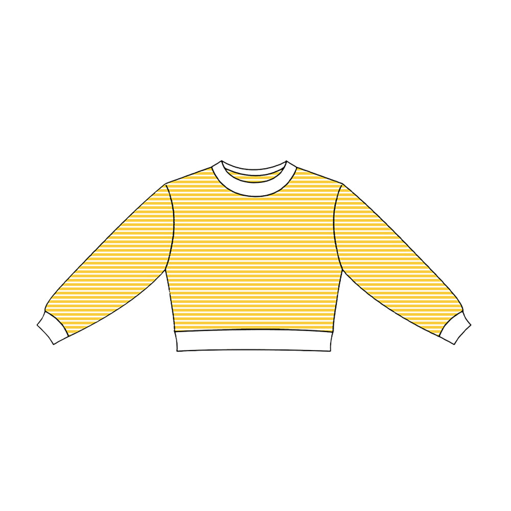 (Preorder new) No moq Yoga Baby Girls Striped Print Long Sleeve Yoga Athletic Top